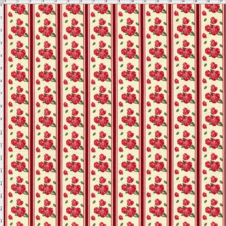 Tecido Estampado para Patchwork - Floral Veneza Vermelho e Bordô Cor 1955 (0,50x1,40)