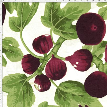 Tecido Estampado para Patchwork - Fruits: Figos e Folhas (0,50x1,50)