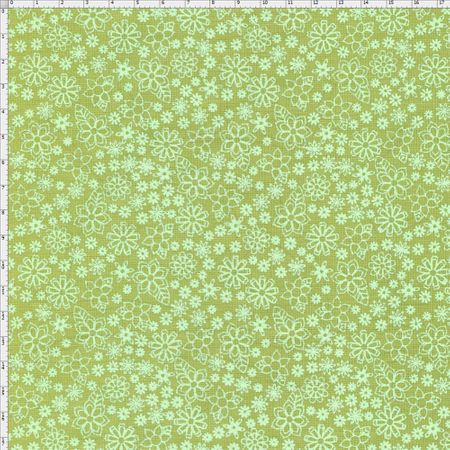 Tecido Estampado para Patchwork - Garden Mini Floral Cor 04 Verde (0,50x1,40)