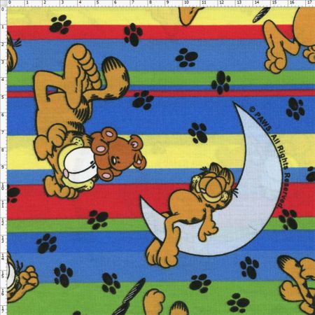 Tecido Estampado para Patchwork - Garfield com Listras (0,50x1,40)