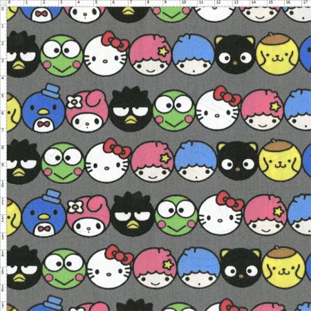 Tecido Estampado para Patchwork - Hello Kitty Emojis (0,50x1,40)