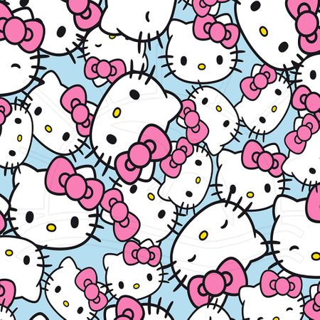 Tecido Estampado para Patchwork - Hello Kitty Heads Fundo Azul (0,50x1,40)