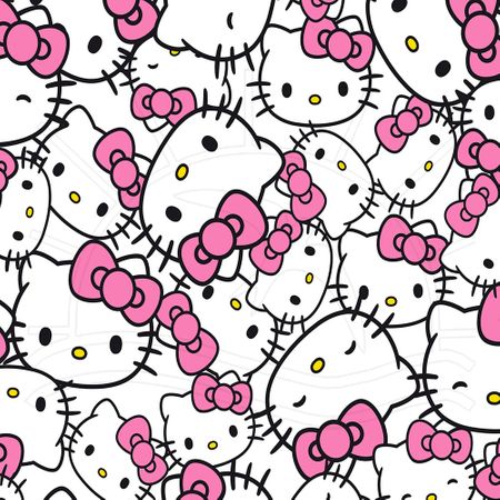 Tecido Estampado para Patchwork - Hello Kitty Heads Fundo Branco (0,50x1,40)
