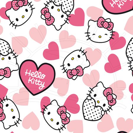 Tecido Estampado para Patchwork - Hello Kitty Hearts (0,50x1,40)