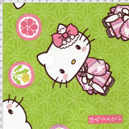 Tecido Estampado para Patchwork - Hello Kitty Japan (0,50x1,40)