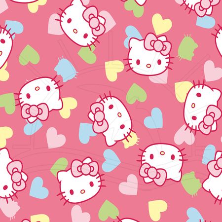Tecido Estampado para Patchwork - Hello Kitty Love Fundo Rose (0,50x1,40)