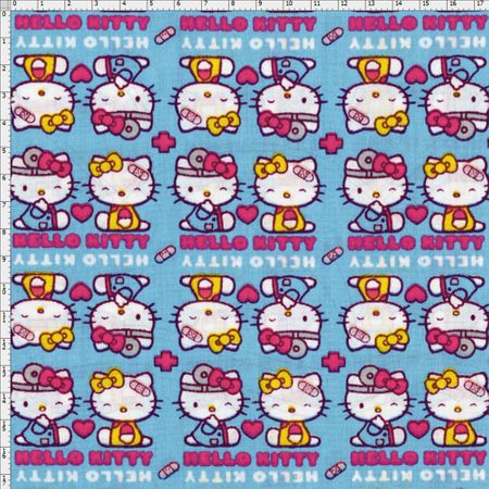 Tecido Estampado para Patchwork - Hello Kitty Medical (0,50x1,40)