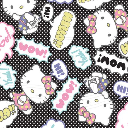 Tecido Estampado para Patchwork - Hello Kitty Pop Art Ballon (0,50x1,40)