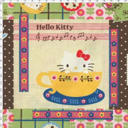 Tecido Estampado para Patchwork - Hello Kitty Restgirl (0,60x1,40)