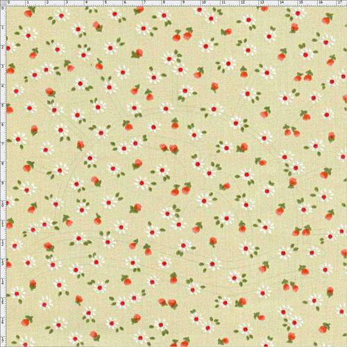 Tecido Estampado para Patchwork - Lovely Daisy Verde Cor 03 (0,50x1,40)