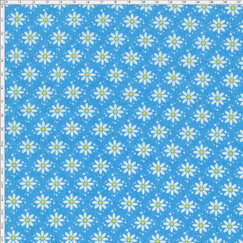 Tecido Estampado para Patchwork - Margaridas Azul 01 (0,50x1,40)