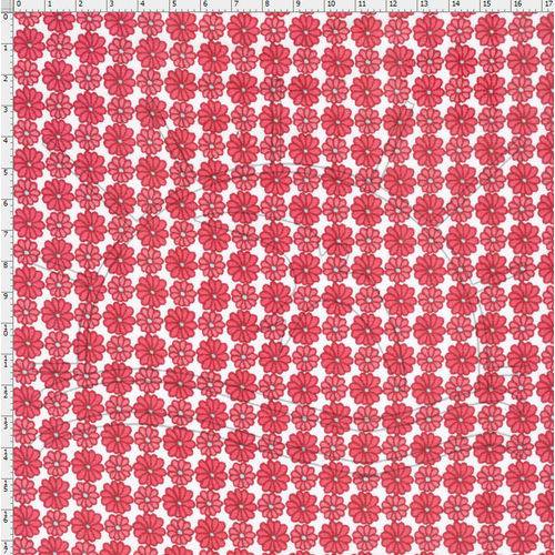Tecido Estampado para Patchwork - Margaridinhas Rosa Jaipur (0,50x1,40)