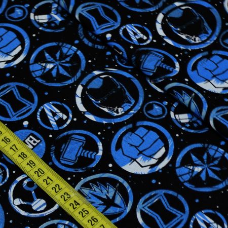 Tecido Estampado para Patchwork - Marvel: Vingadores Fundo Preto (0,50x1,50)