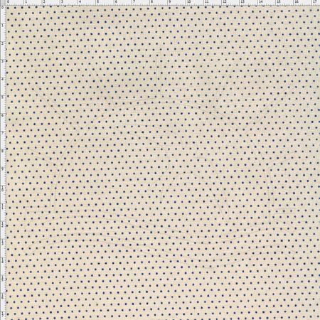 Tecido Estampado para Patchwork - Micro Poá Areia/Marinho T03706 (0,50x1,40)