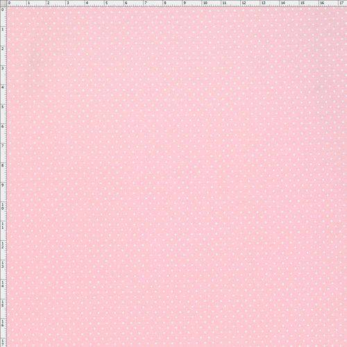 Tecido Estampado para Patchwork - Micro Poá Rosa (0,50x1,40)