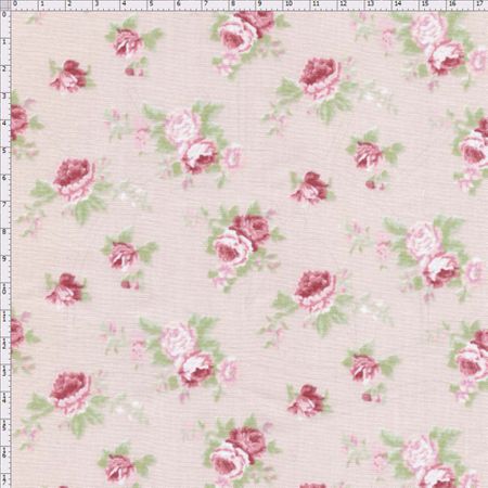Tecido Estampado para Patchwork - Millyta Shabby Romantic Rosas Pequeno Rose Claro (0,50x1,40)