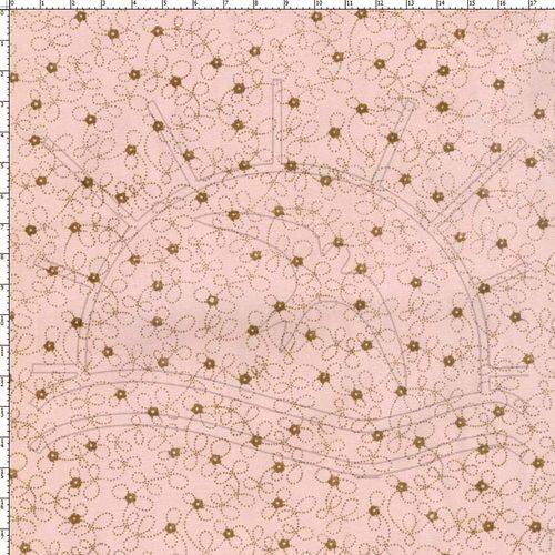 Tecido Estampado para Patchwork - Mini Labirinto Rosa/Marrom 01 (0,50x1,40)