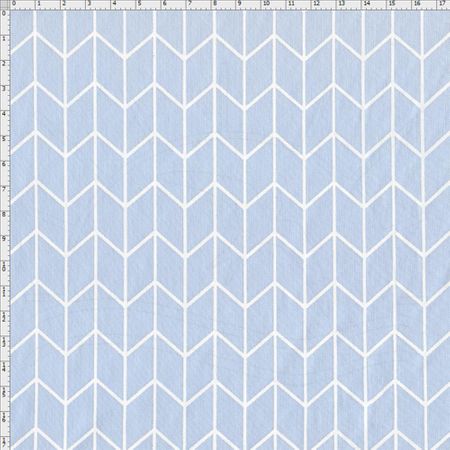 Tecido Estampado para Patchwork - Monochrome Chevron Azul Claro (0,50x1,40)
