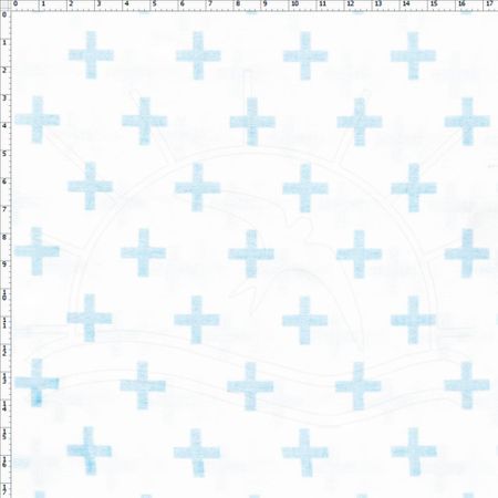 Tecido Estampado para Patchwork - Monochrome Cross Azul (0,50x1,40)