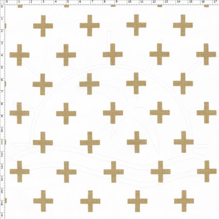 Tecido Estampado para Patchwork - Monochrome Cross Bege (0,50x1,40)