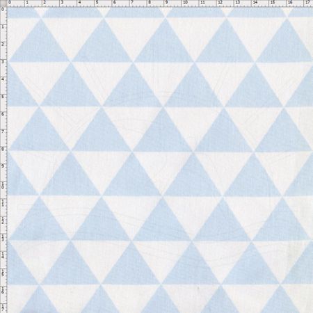 Tecido Estampado para Patchwork - Monochrome Triangulos Azul Claro (0,50x1,40)