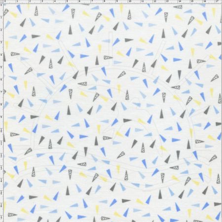 Tecido Estampado para Patchwork - Mundo dos Sonhos Cones Azul (0,50x1,40)