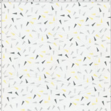Tecido Estampado para Patchwork - Mundo dos Sonhos Cones Cinza (0,50x1,40)