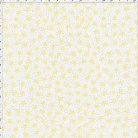 Tecido Estampado para Patchwork - Mundo dos Sonhos Estrelas Amarela (0,50x1,40)
