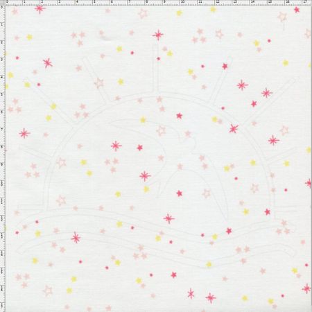 Tecido Estampado para Patchwork - Mundo dos Sonhos Estrelas e Brilho Rosa (0,50x1,40)