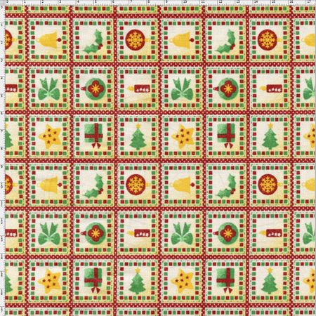 Tecido Estampado para Patchwork - Natal Encantado Cor 1838 (0,50x1,40)