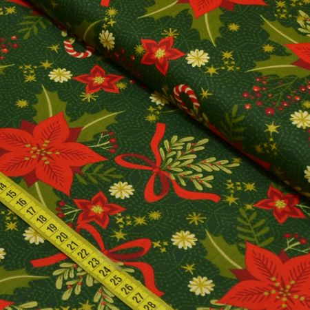 Tecido Estampado para Patchwork - Natal Flor de Natal Cor 01 (0,50x1,40)