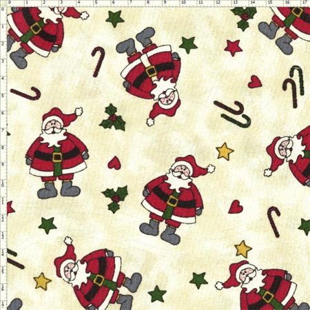 Tecido Estampado para Patchwork - Natal Papai Noel (0,50x1,40)