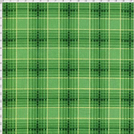 Tecido Estampado para Patchwork - Natal Xadrez Médio Verde C01 (0,50x1,40)