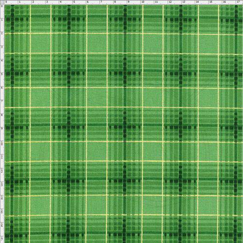 Tecido Estampado para Patchwork - Natal Xadrez Médio Verde C01 (0,50x1,40)
