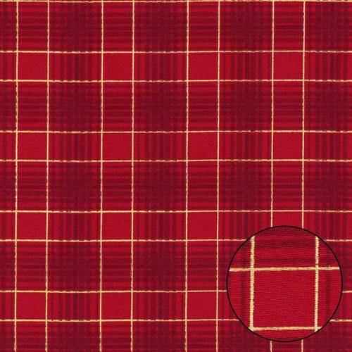 Tecido Estampado para Patchwork - Natal Xadrez Médio Vermelho C02 (0,50x1,40)