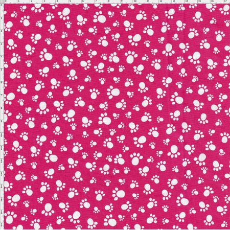 Tecido Estampado para Patchwork - Panda: Composê Patas Fundo Pink (0,50x1,40)