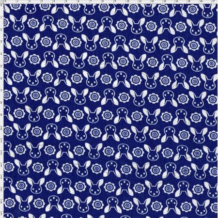 Tecido Estampado para Patchwork - Páscoa Azul Cor 120 (0,50x1,40)