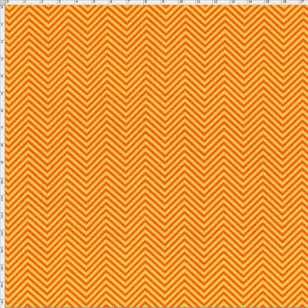 Tecido Estampado para Patchwork - Páscoa: Chevron Tom Tom Laranja (0,50x1,40)