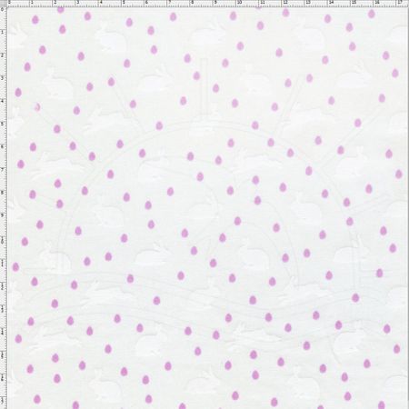 Tecido Estampado para Patchwork - Páscoa Le Petit Lapin Coelhos com Ovinhos Lilás Cor 02 (0,50x1,40)