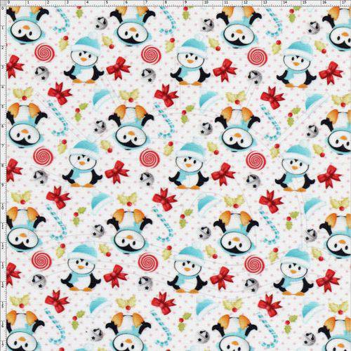 Tecido Estampado para Patchwork - Pinguins Digital DN054 (0,50x1,40)
