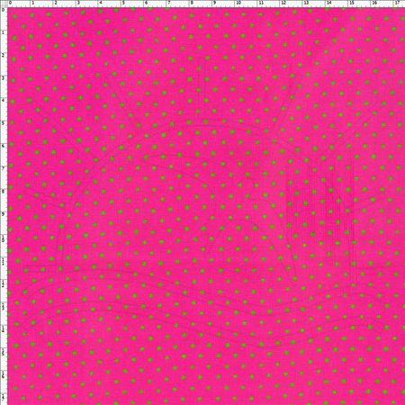 Tecido Estampado para Patchwork - Poá Pink com Verde Cor 29 (0,50x1,40)