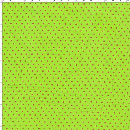 Tecido Estampado para Patchwork - Poá Verde com Pink Cor 28 (0,50x1,40)