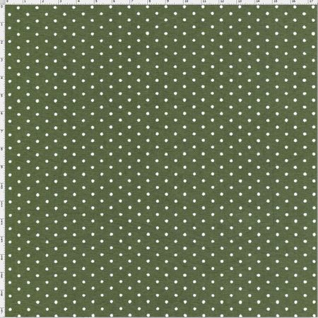 Tecido Estampado para Patchwork - Poá Verde Escuro Cor 12 (0,50x1,40)