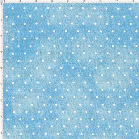 Tecido Estampado para Patchwork - Poeirinha com Poá Cor 2123 Azul Bebê (0,50x1,40)