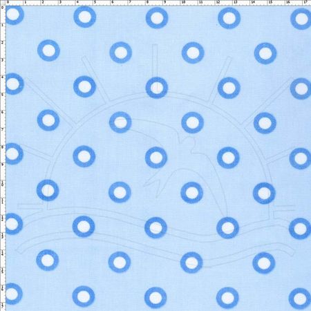 Tecido Estampado para Patchwork - PY017 Patchouly Carrinho Poá Azul Cor 04 (0,50x1,40)