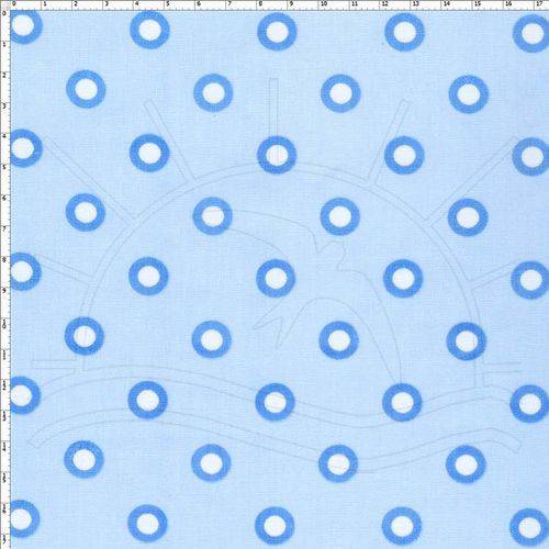 Tecido Estampado para Patchwork - PY017 Patchouly Carrinho Poá Azul Cor 04 (0,50x1,40)