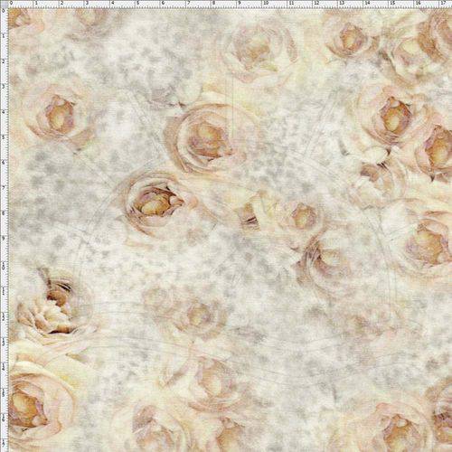 Tecido Estampado para Patchwork - Rosas Champanhe Cor 476 (0,50x1,40)