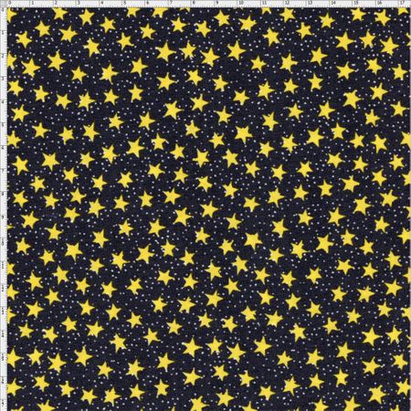 Tecido Estampado para Patchwork - Saturno Estrelas Fundo Cinza (0,50x1,40)