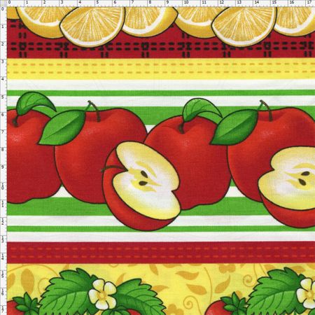 Tecido Estampado para Patchwork - Semaninha Frutas Cor 2061 (0,60x1,50)