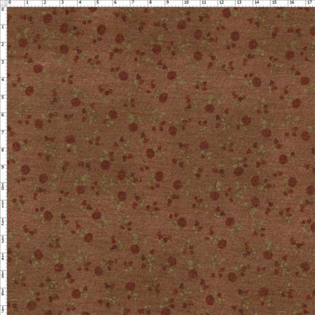 Tecido Estampado para Patchwork - Sunbonnet Floral Vinho Fundo Marrom (0,50x1,40)
